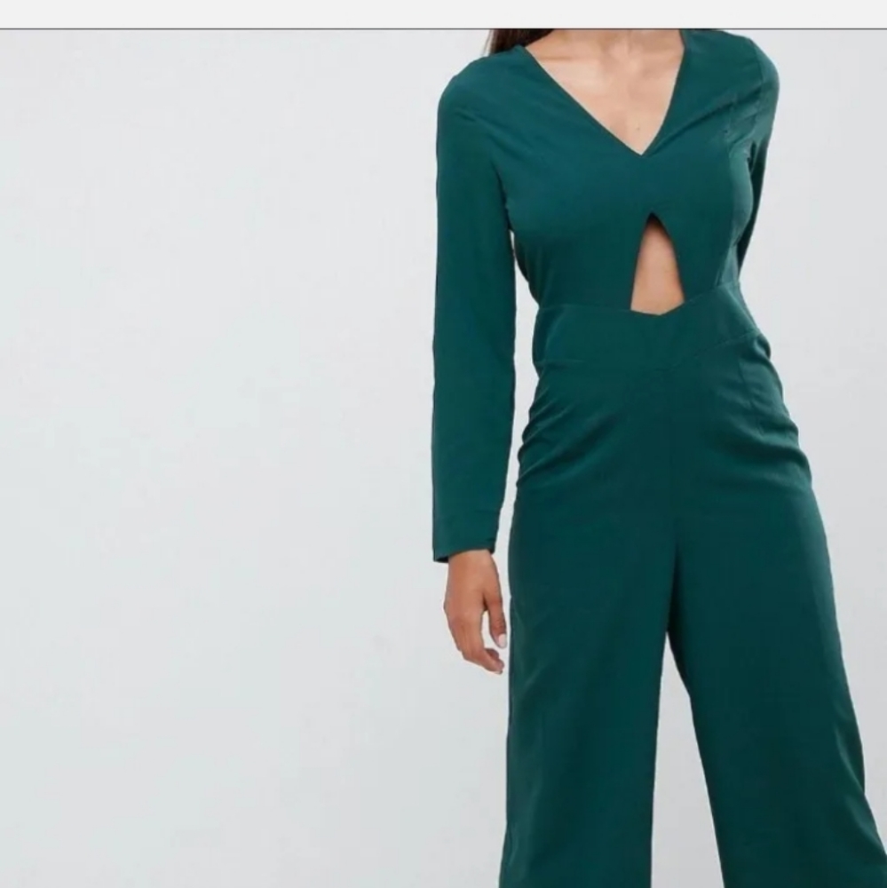 ASOS Deep Teal V-Neck Jumpsuit